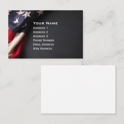 American Flag on a Chalkboard Visitekaartje (Voorkant / Achterkant)