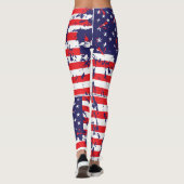 American Flag Paint Splatter Leggings (Achterkant)