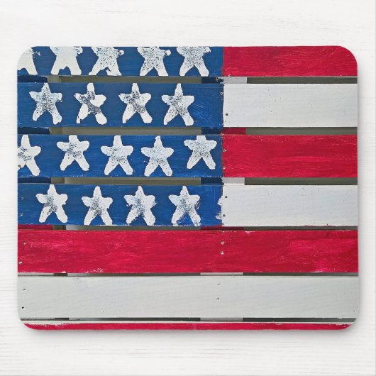 American Flag Painted On Wooden Pallet Muismat (Voorkant)