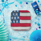 American Flag Painted On Wooden Pallet Papieren Bordje (Feest)