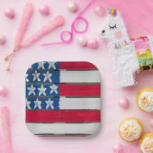 American Flag Painted On Wooden Pallet Papieren Bordje (Feest)