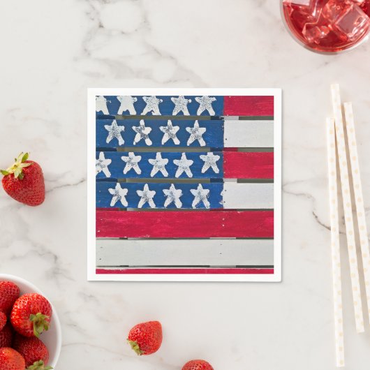 American Flag Painted On Wooden Pallet Servet (Insitu)