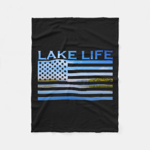American Flag Patriot Viste bij het meer Dit is Fleece Deken