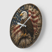 American Flag Patriotic Bald Eagle Grote Klok (Hoek)