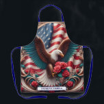 American Flag Patriotic Bald Eagle Schort<br><div class="desc">Patriotic American Flag Bald Eagle & Roses Custom Name Apron – USA BBQ Kitchen Apron Show off your patriotic spirit in style with this bold Patriotic American Flag Bald Eagle and Roses Custom Name Apron. Featuring a powerful bald eagle set against the stars and stripes of the American flag, surrounded...</div>