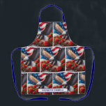 American Flag Patriotic Bald Eagle Schort<br><div class="desc">Patriotic American Flag Bald Eagle & Roses Custom Name Apron – USA BBQ Kitchen Apron Show off your patriotic spirit in style with this bold Patriotic American Flag Bald Eagle and Roses Custom Name Apron. Featuring a powerful bald eagle set against the stars and stripes of the American flag, surrounded...</div>