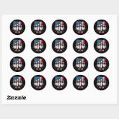 American Flag Patriotic Bowling Ronde Sticker (Vel)
