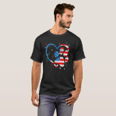 American Flag Patriotic Dog & Cat Paw Print 4th Of T-shirt (Voorkant volledig)