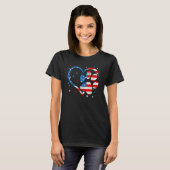 American Flag Patriotic Dog & Cat Paw Print 4th Of T-shirt (Voorkant volledig)