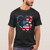 American Flag Patriotic Dog & Cat Paw Print 4th Of T-shirt (Voorkant)