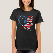 American Flag Patriotic Dog & Cat Paw Print 4th Of T-shirt (Voorkant)
