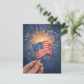 American Flag Patriotic Fourth of July Feestdagenkaart (Staand voorkant)