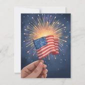 American Flag Patriotic Fourth of July Feestdagenkaart (Voorkant)