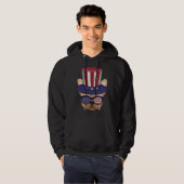 American Flag Patriotic French Bulldog Apparel 4th Hoodie (Voorkant volledig)