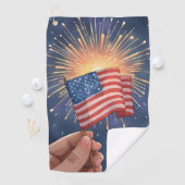 American Flag Patriotic Golfhanddoek (Insitu)