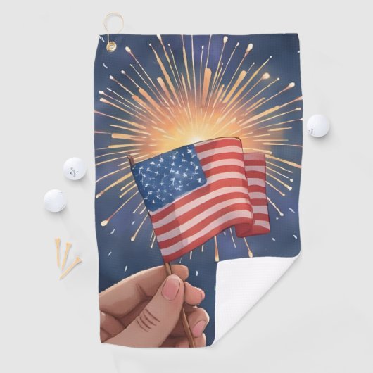 American Flag Patriotic Golfhanddoek (Insitu)