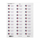 American Flag Patriotic Kerstmis Return Address Etiket (Full Sheet)