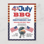 American Flag Patriotic op 4 juli BBQ Invitation Briefkaart (Voorkant)