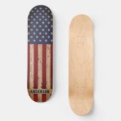 American Flag Patriotic Personalized Rustic Wood Persoonlijk Skateboard (Voorkant)