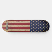 American Flag Patriotic Personalized Rustic Wood Persoonlijk Skateboard (Horizontaal)