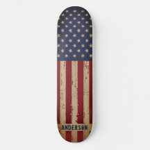 American Flag Patriotic Personalized Rustic Wood