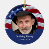 American Flag Patriotic Photo Memorial Keramisch Ornament (Voorkant)