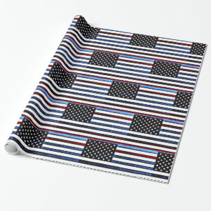 American Flag Patriotic Red White Blue Gift Wrap Cadeaupapier