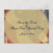 American Flag Patriotic - Save the Date Briefkaart (Voorkant)