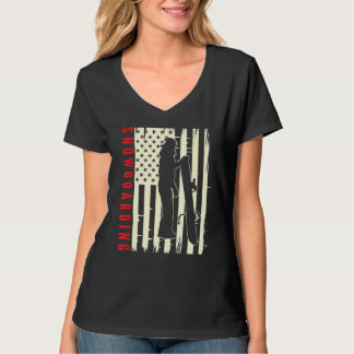 American Flag Patriotic Snowboarder Snowboard Snow T-shirt