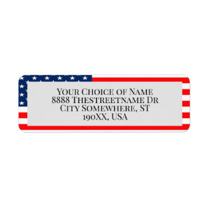 American Flag Patriotic U.S. Home Etiket