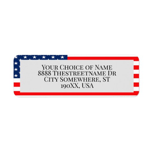 American Flag Patriotic U.S. Home Etiket (Voorkant)
