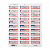 American Flag Patriotic U.S. Home Etiket (Full Sheet)
