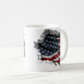 American Flag Patriotic USA Broken Wall Effect Koffiemok (Voorkant rechts)