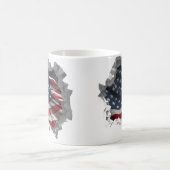 American Flag Patriotic USA Broken Wall Effect Koffiemok (Center)