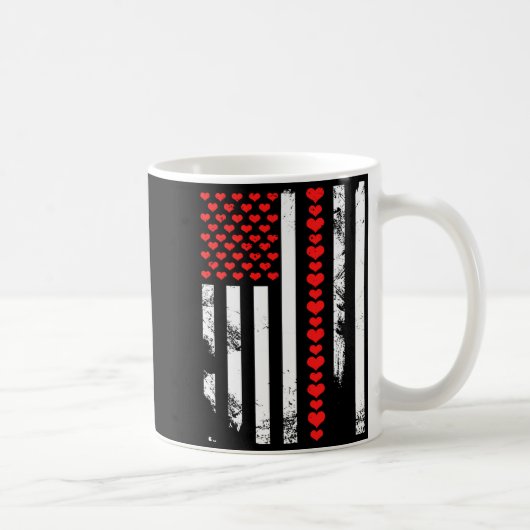 American Flag Patriotic Valentines Day Clic He Koffiemok (Rechts)
