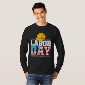 American Flag Patriotic Worker Laborer Happy Labor T-shirt (Voorkant volledig)