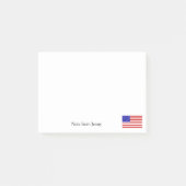 American Flag Patriotisme Thema Custom Text Name Post-it® Notes (Voorkant)