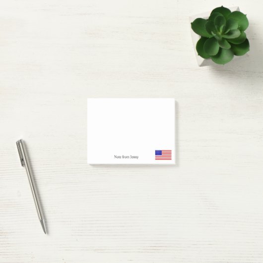 American Flag Patriotisme Thema Custom Text Name Post-it® Notes (Kantoor)