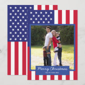 American Flag Patriottische Kerstmis Familiefoto Feestdagenkaart (Voorkant / Achterkant)