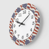 American Flag Pattern Round Wall Clock Grote Klok (Hoek)