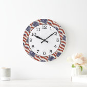American Flag Pattern Round Wall Clock Grote Klok (Huis)