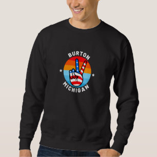 American Flag Peace Sign Hand Burton Michigan Mi Trui