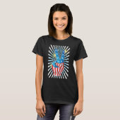 American Flag Peace Sign Hand   Fourth of July T-shirt (Voorkant volledig)