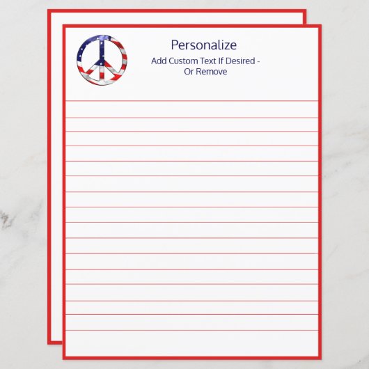 American Flag Peace Sign Symbol gepersonaliseerd (Voorkant / Achterkant)