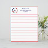 American Flag Peace Sign Symbol gepersonaliseerd (Staand voorkant)