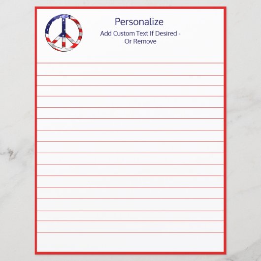 American Flag Peace Sign Symbol gepersonaliseerd (Voorkant)