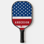 American Flag Personalized Stars Stripes Patriotic Pickleball Paddle (Voorkant)
