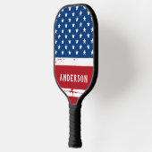 American Flag Personalized Stars Stripes Patriotic Pickleball Paddle (Links)