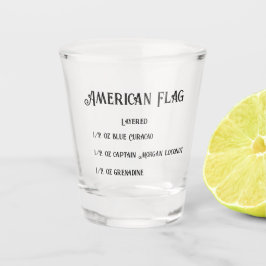 American Flag Petal Press Co Novelty Shot Glass Glas