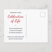 American Flag Photo Celebration of Life Memorial Briefkaart (Achterkant)